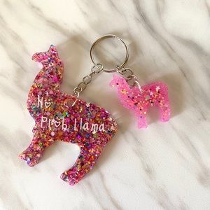 5/$25 No Prob Llama Keychain- CUSTOMIZABLE